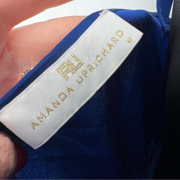 Amanda‎ Uprichard Cobalt Blue Button Front silk Dress - Picture 9 of 14